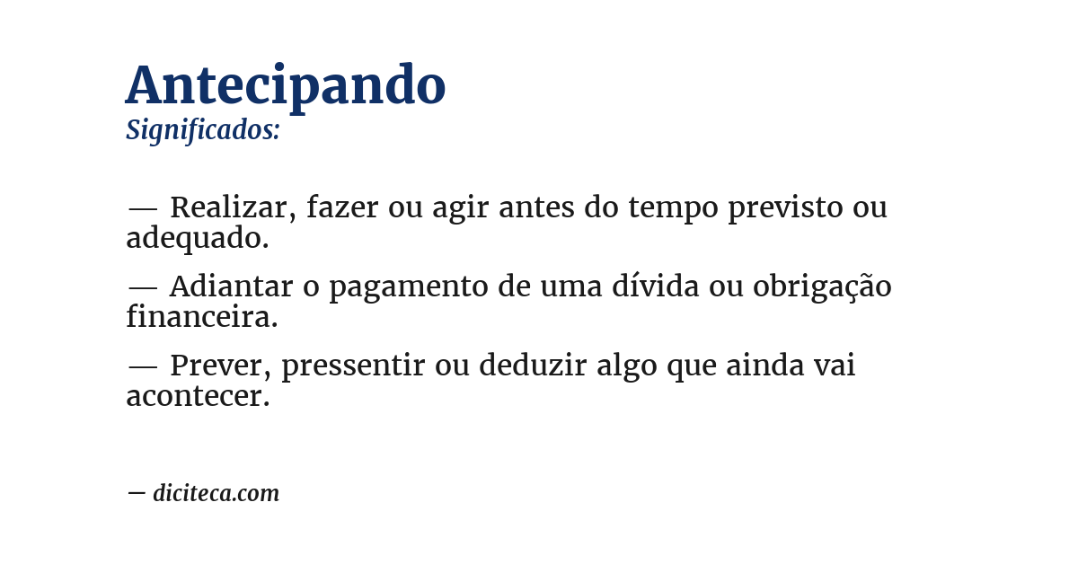 Significado de antecipando