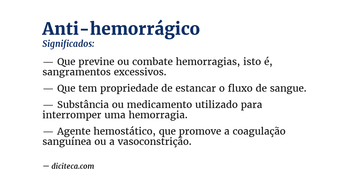 Significado de anti-hemorrágico