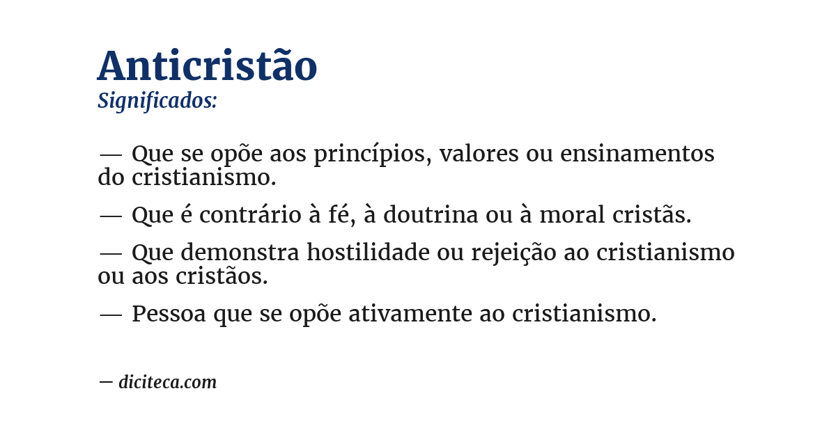 Significado de anticristão