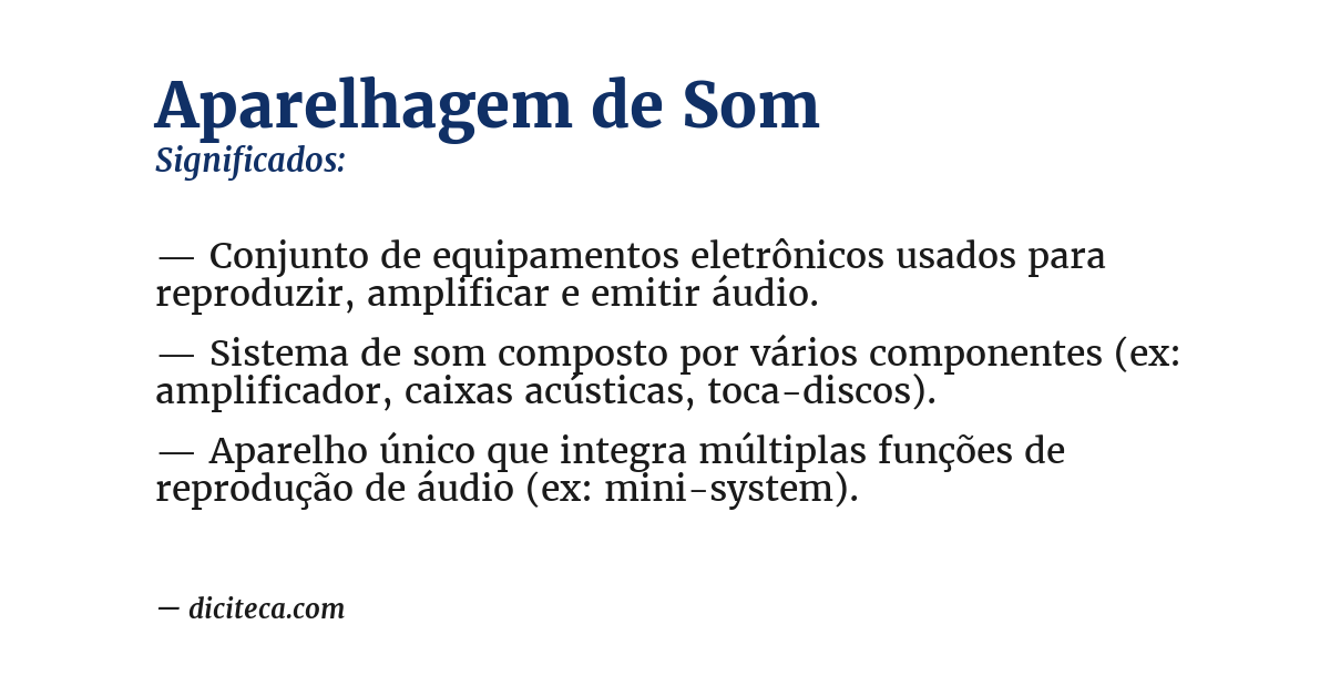 Significado de aparelhagem de som