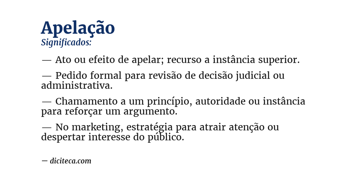 Significado de apelação