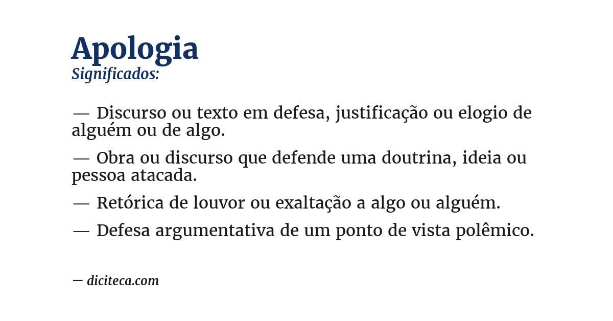 Significado de apologia