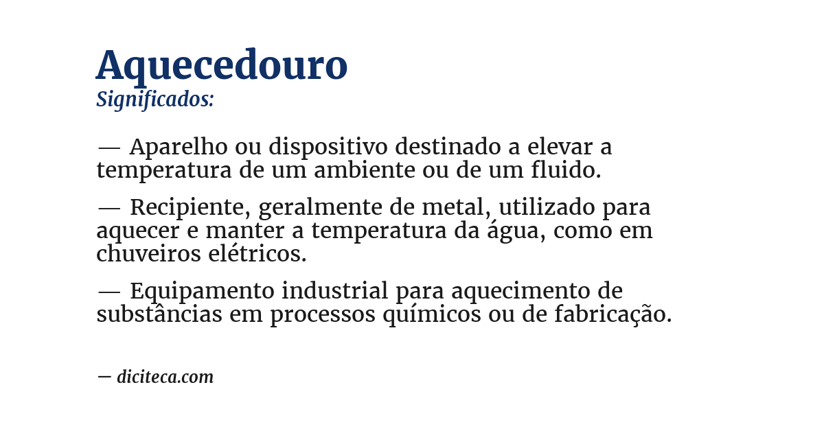 Significado de aquecedouro
