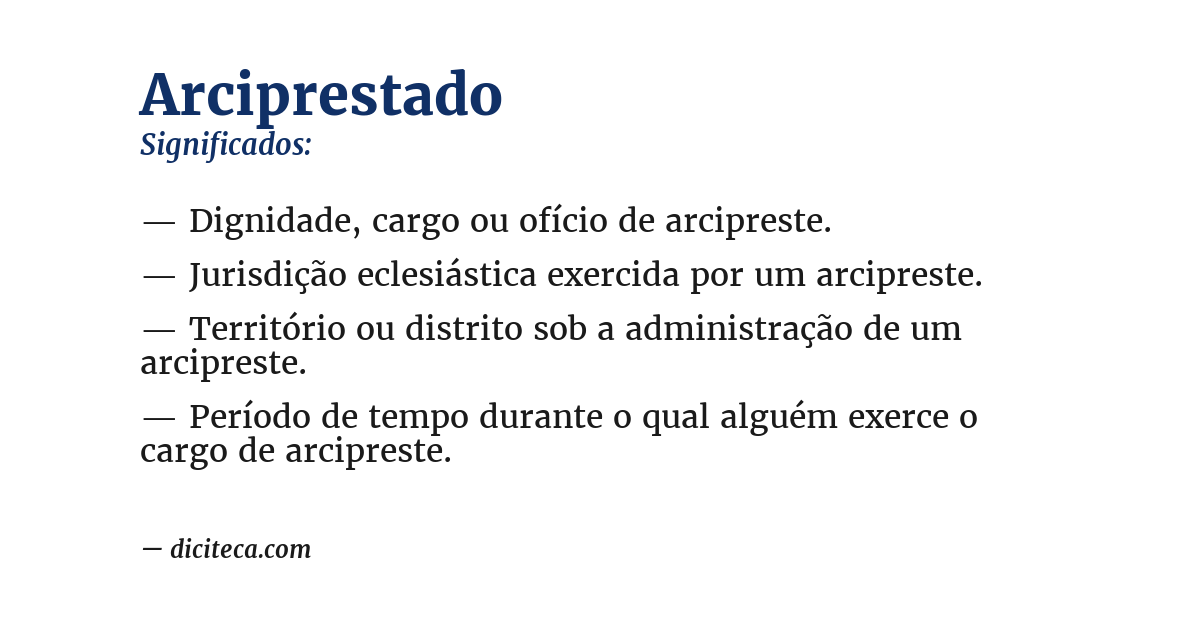 Significado de arciprestado