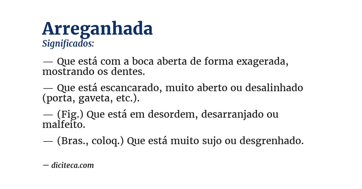 Significado de arreganhada