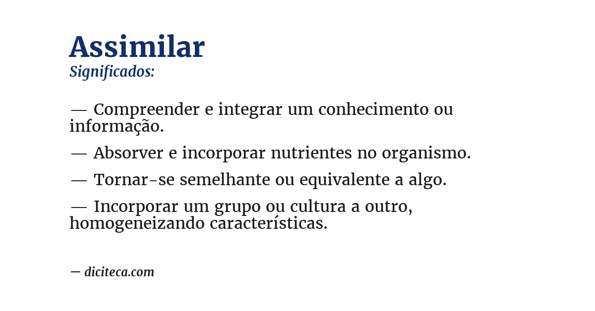 Significado de assimilar