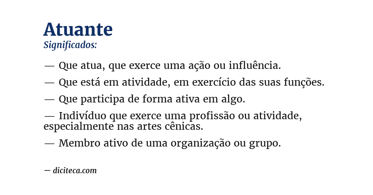 Significado de atuante