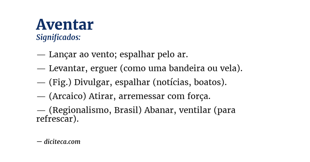 Significado de aventar