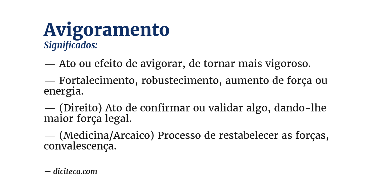 Significado de avigoramento