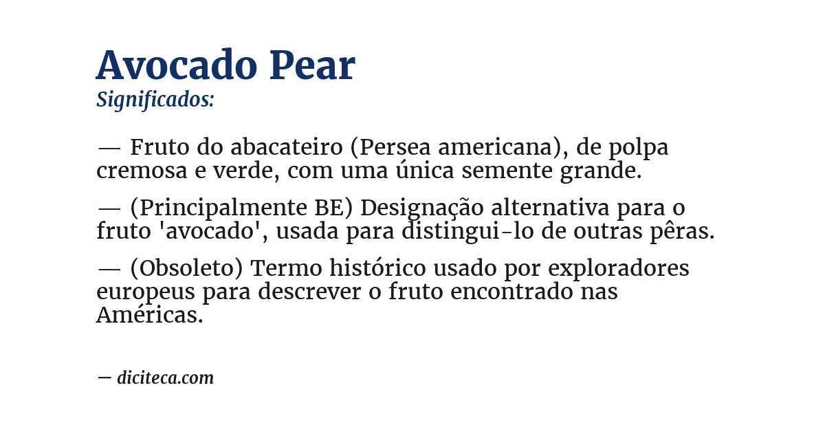 Significado de avocado pear