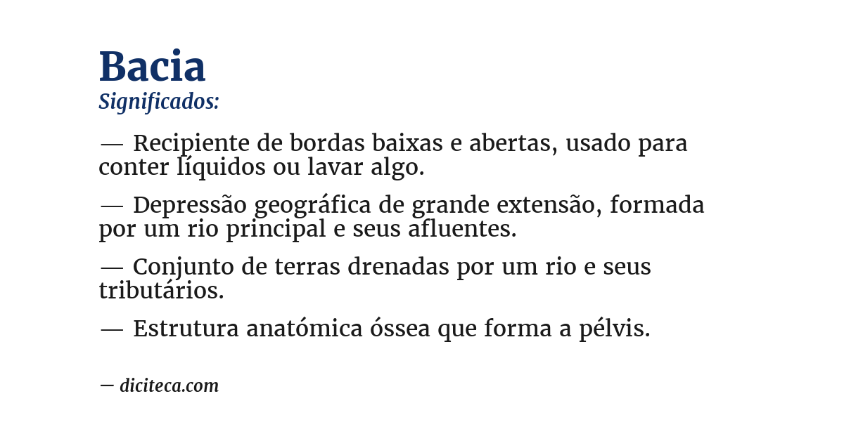 Significado de bacia