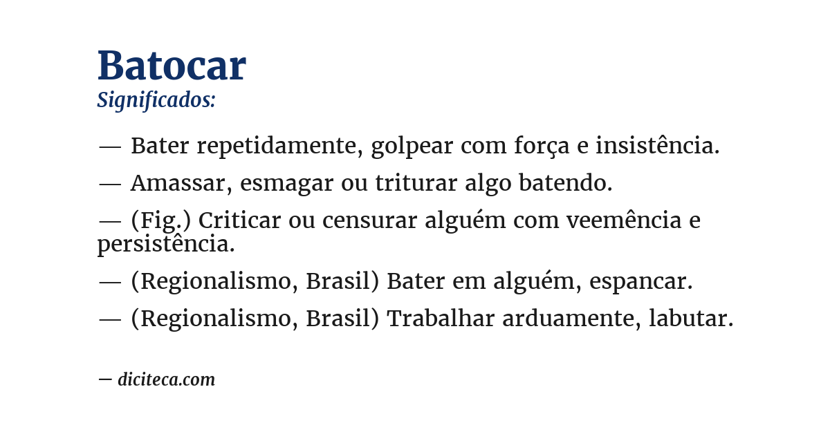 Significado de batocar