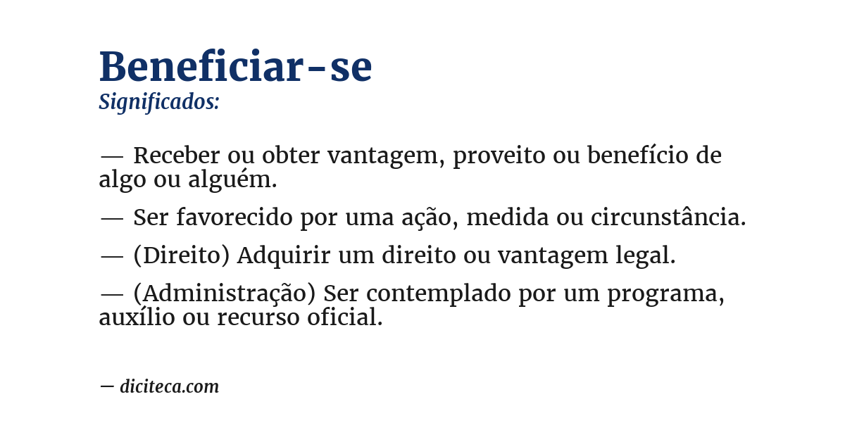 Significado de beneficiar-se