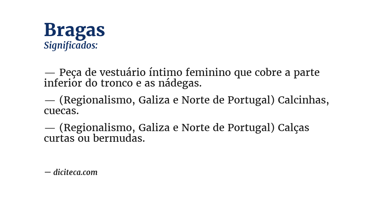 Significado de bragas
