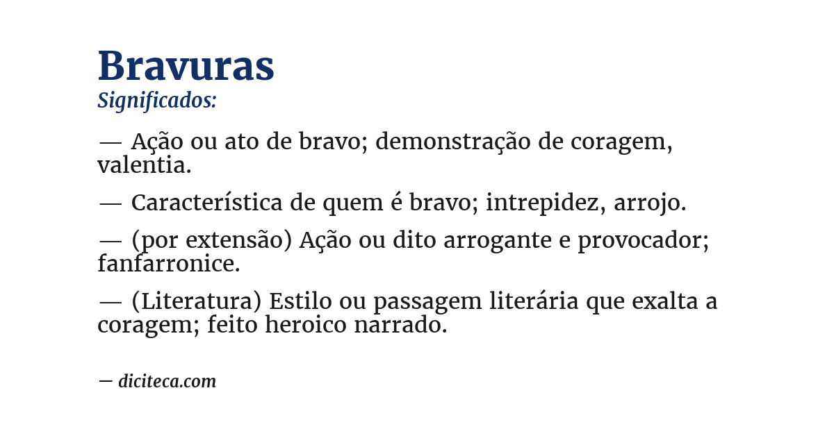 Significado de bravuras
