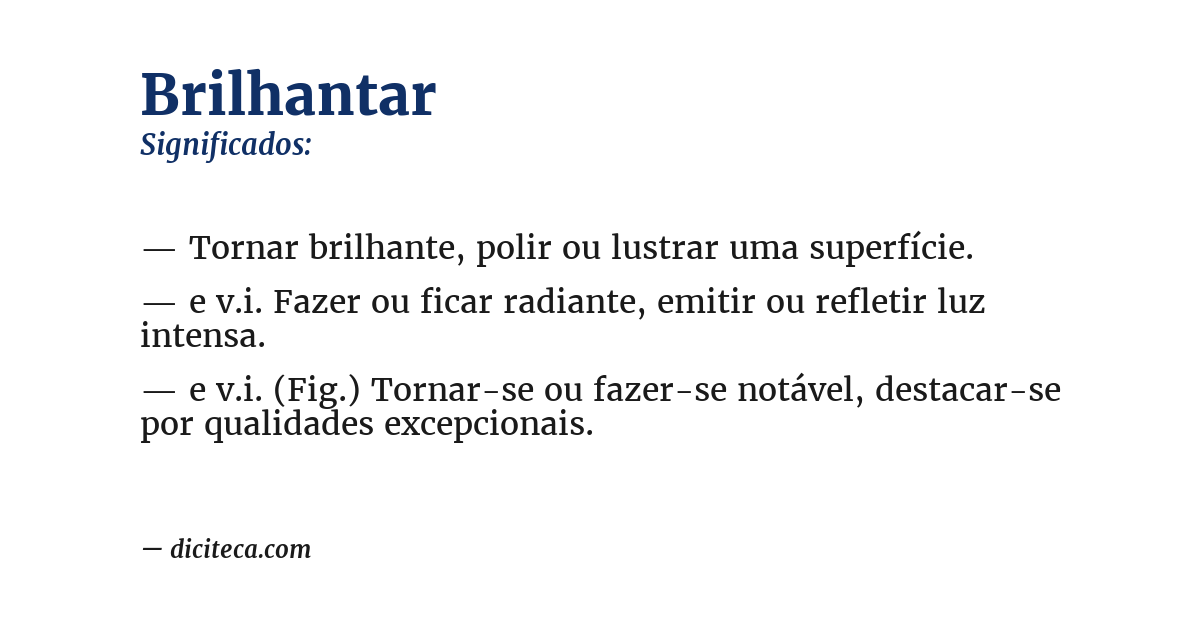 Significado de brilhantar