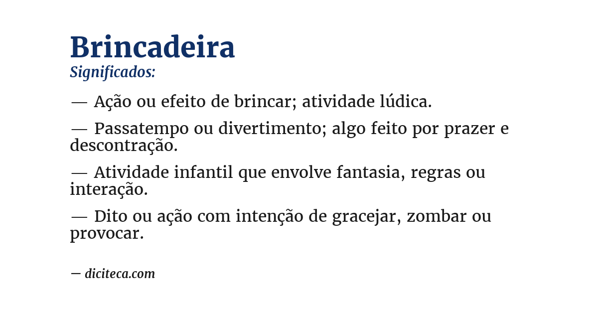 Significado de brincadeira