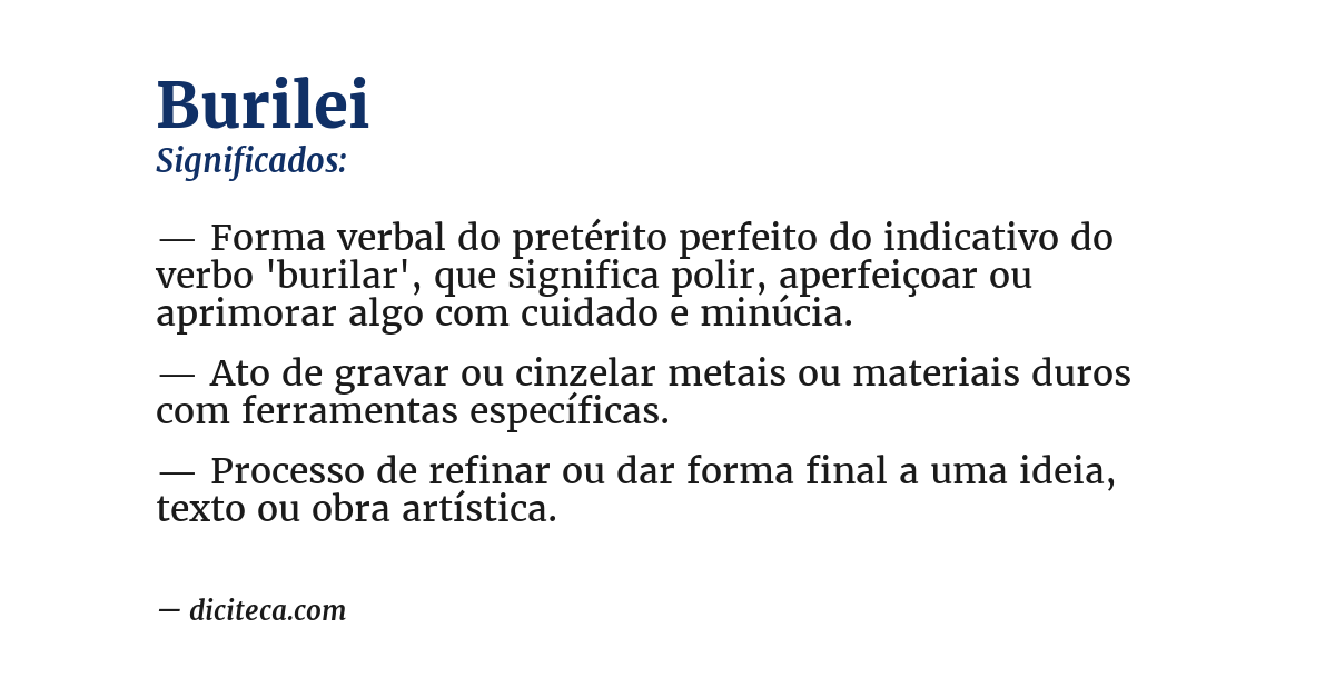 Significado de burilei