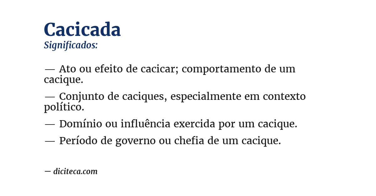 Significado de cacicada