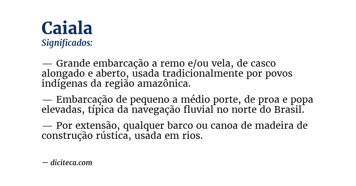 Significado de caiala