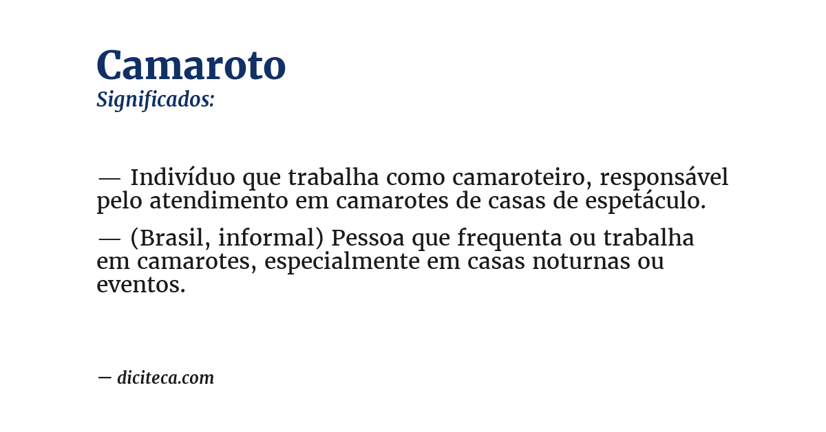 Significado de camaroto