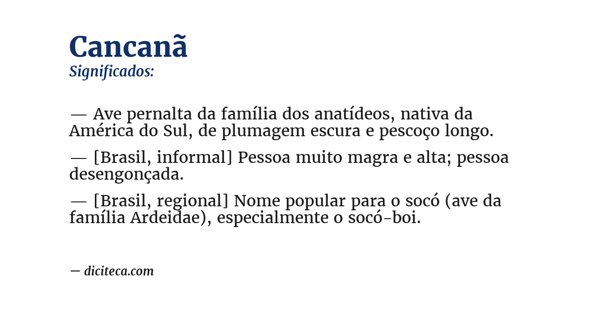 Significado de cancanã