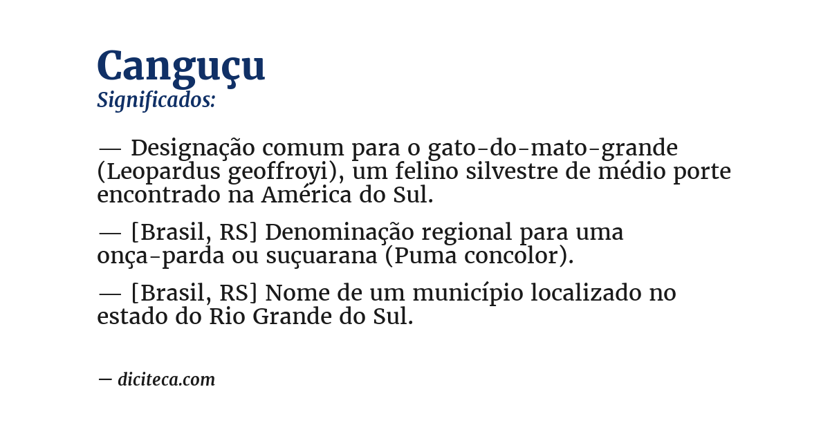 Significado de canguçu