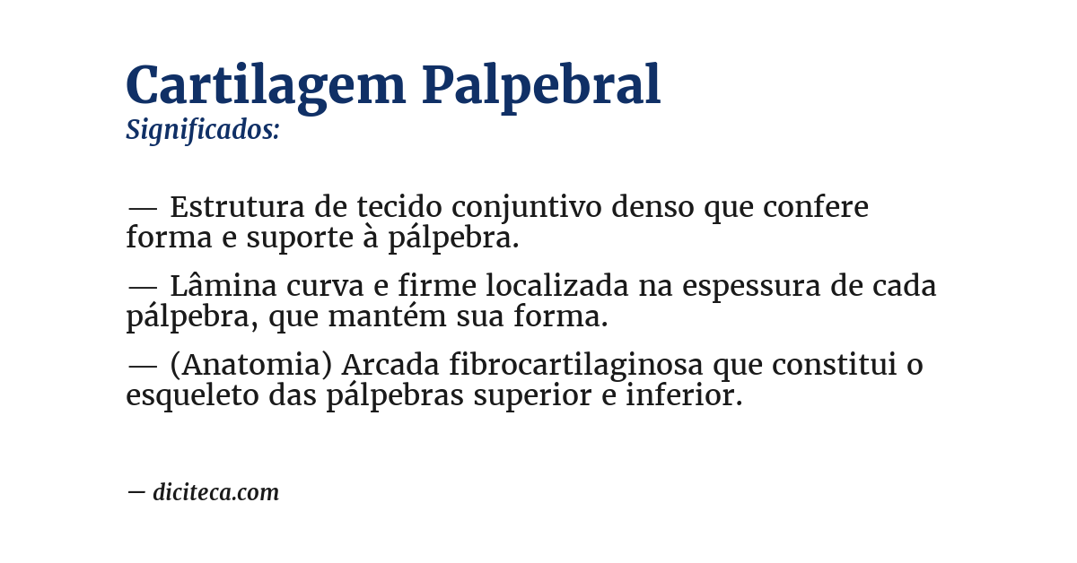 Significado de cartilagem palpebral
