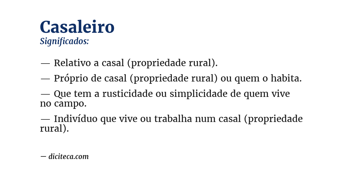 Significado de casaleiro