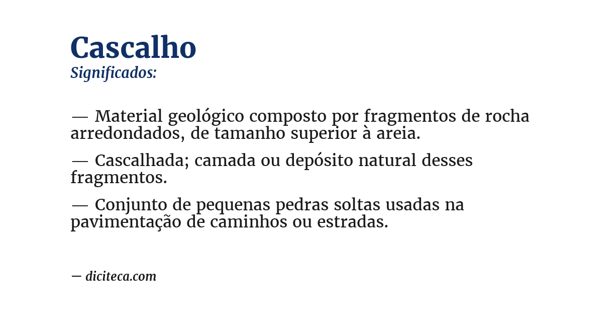 Significado de cascalho