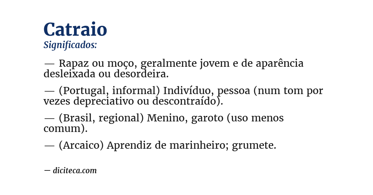 Significado de catraio