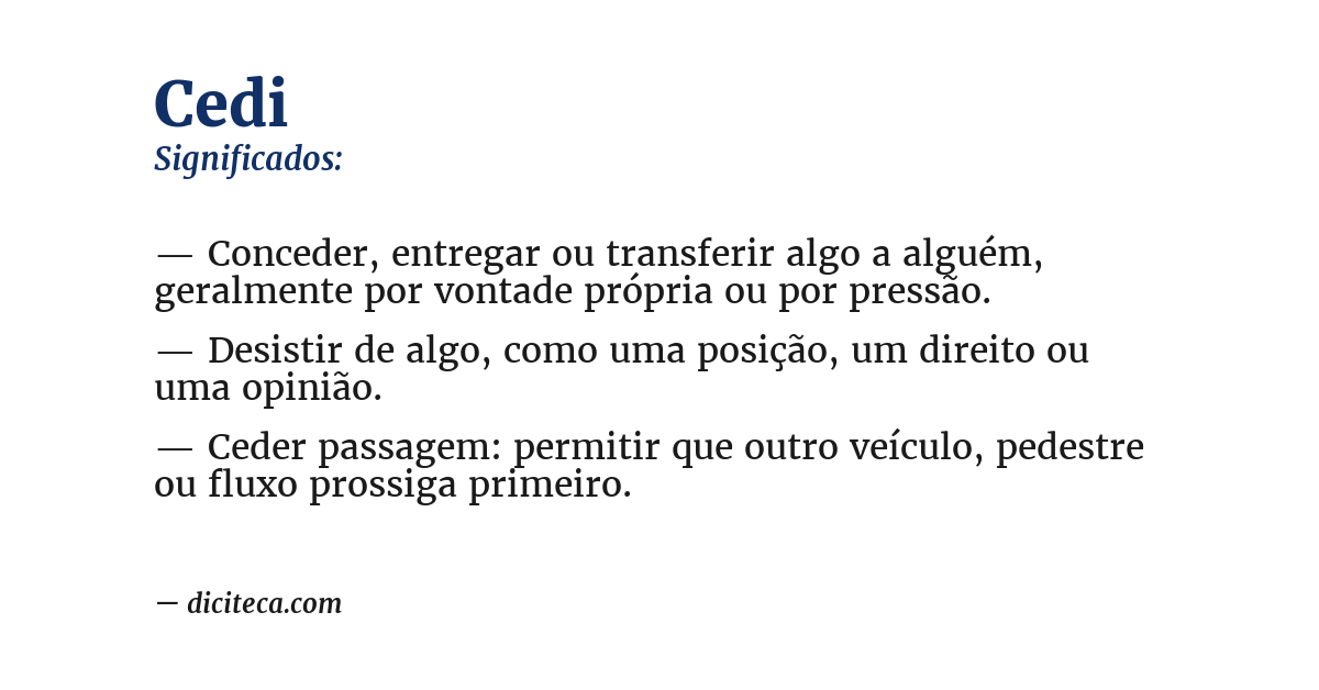 Significado de cedi