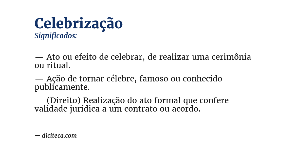 Significado de celebrização