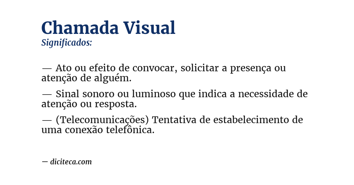 Significado de chamada visual