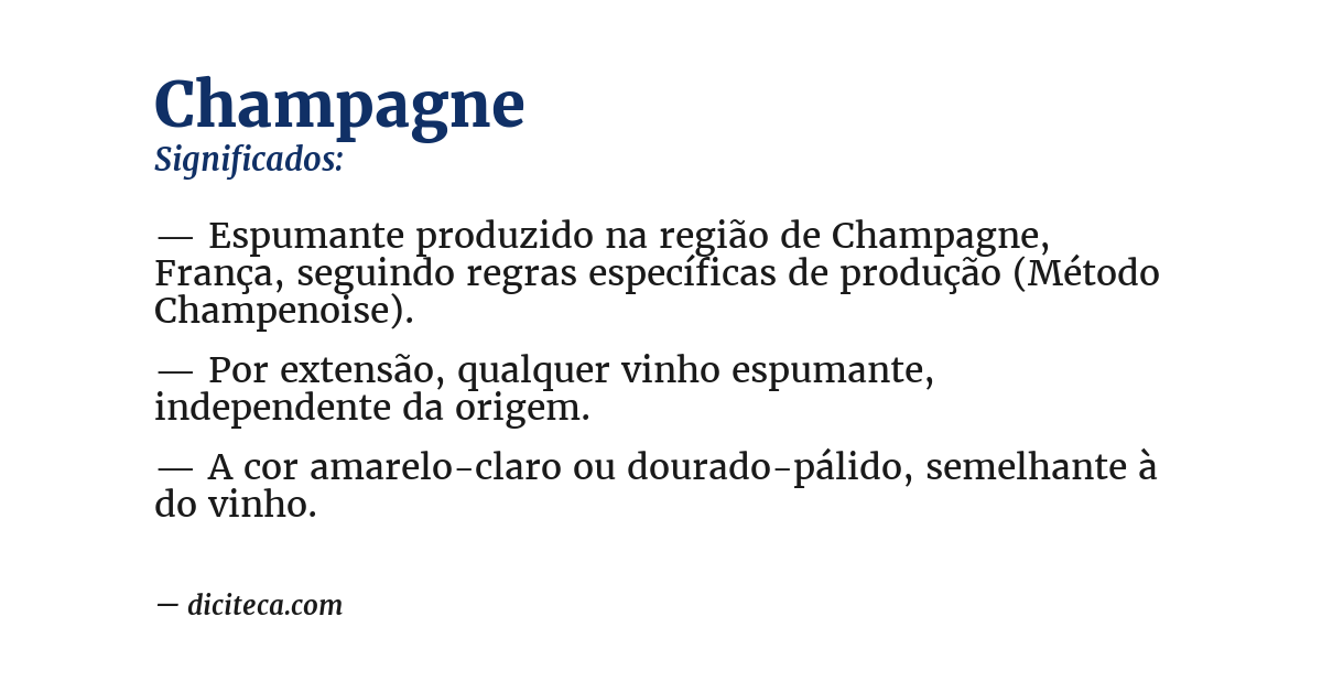 Significado de champagne