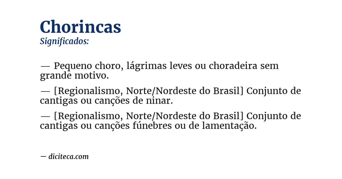 Significado de chorincas