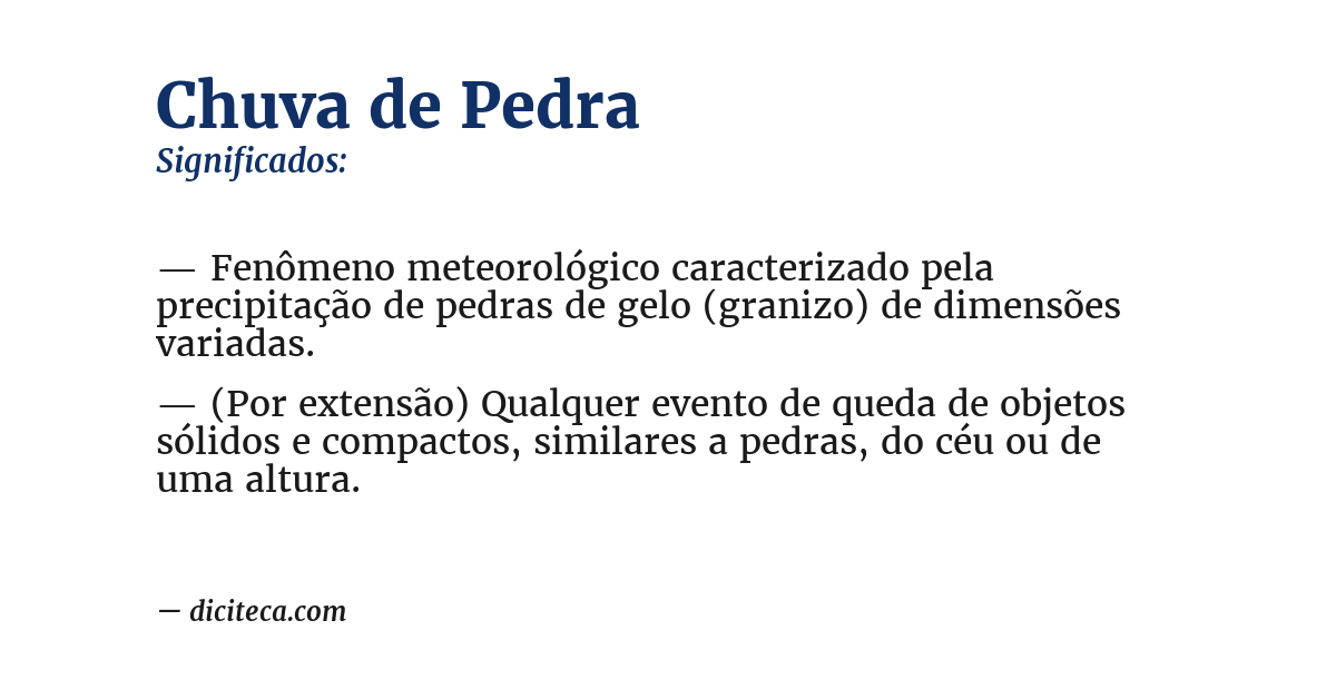 Significado de chuva de pedra