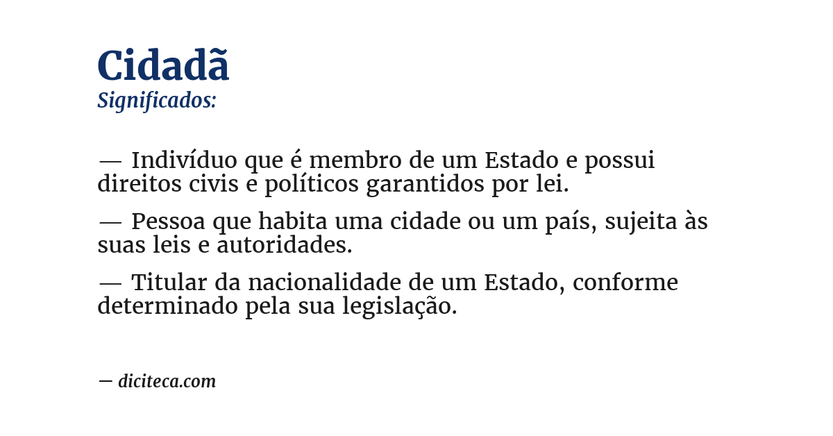 Significado de cidadã