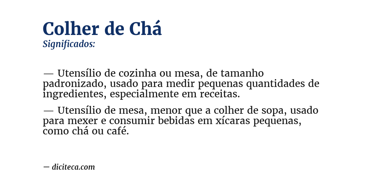 Significado de colher de chá