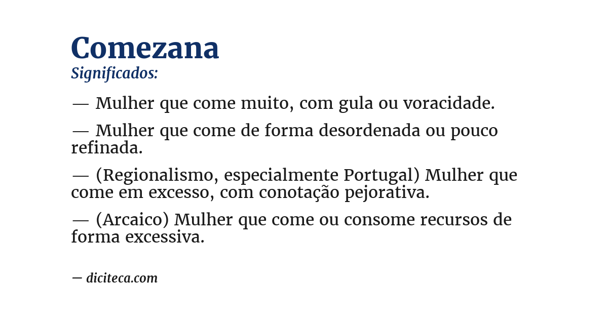 Significado de comezana