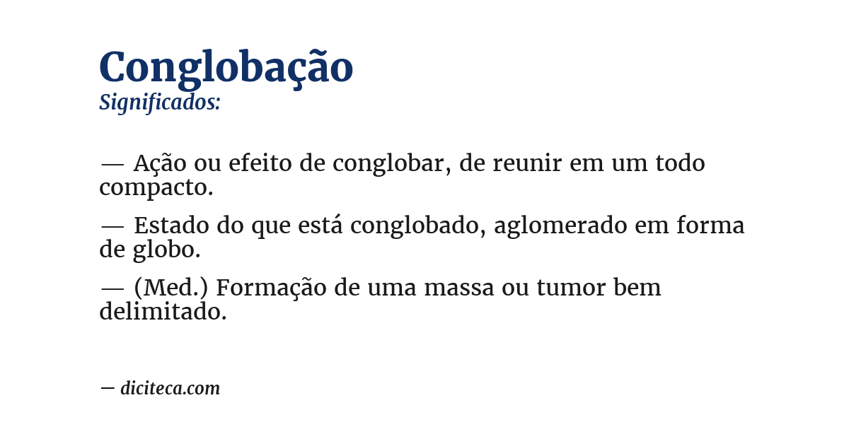 Significado de conglobação
