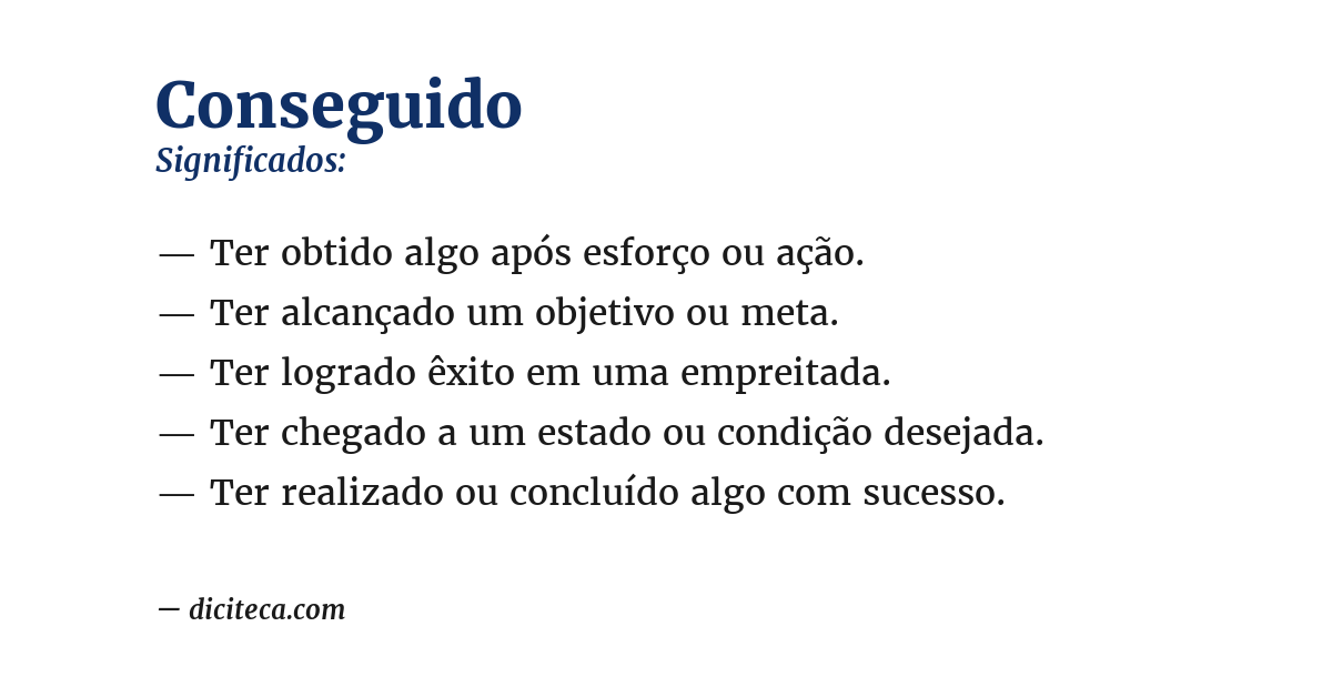 Significado de conseguido