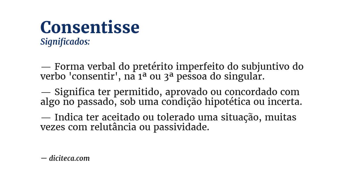 Significado de consentisse