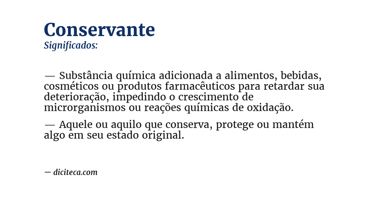 Significado de conservante