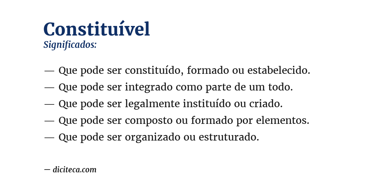 Significado de constituível