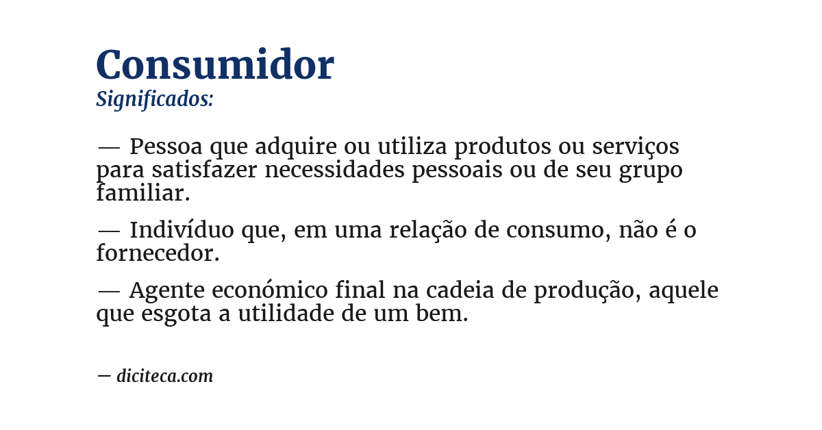 Significado de consumidor