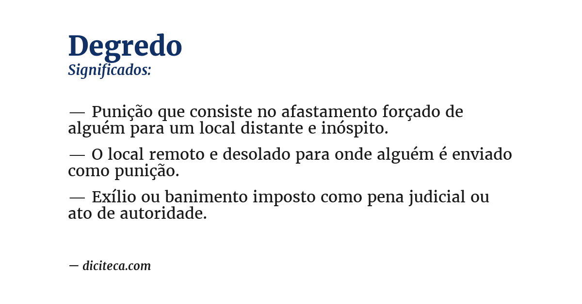 Significado de degredo