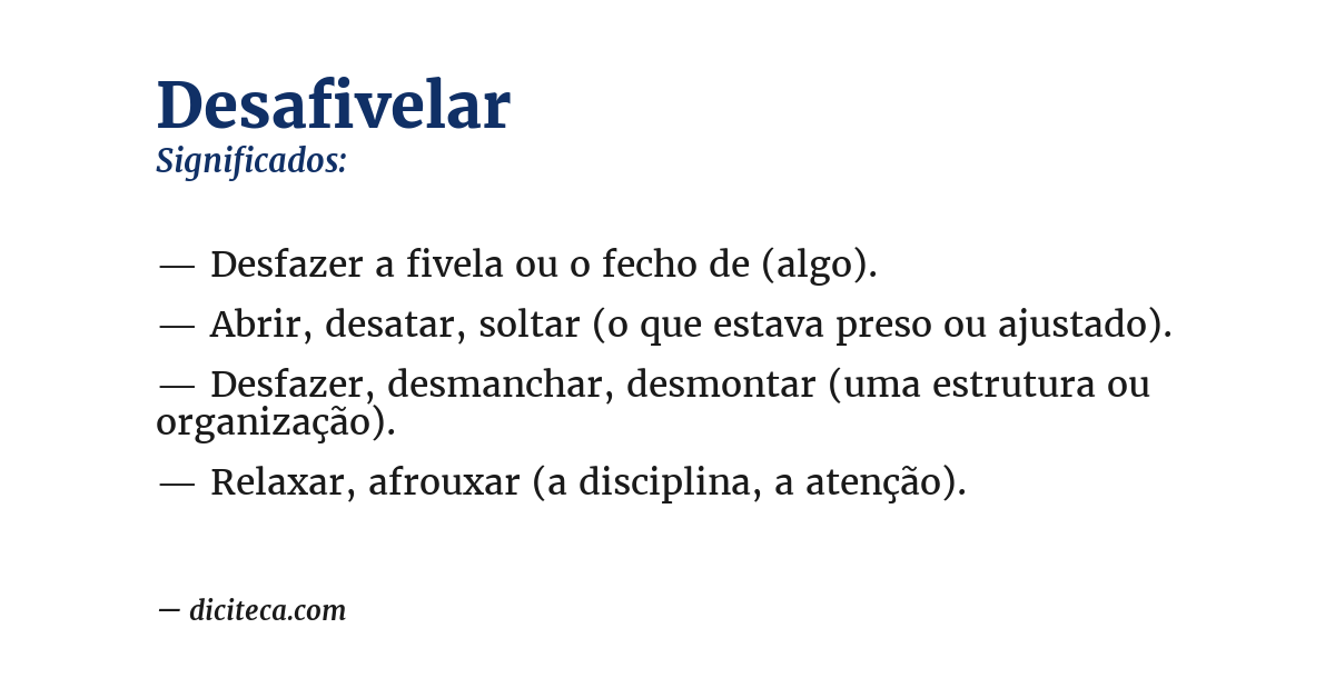Significado de desafivelar