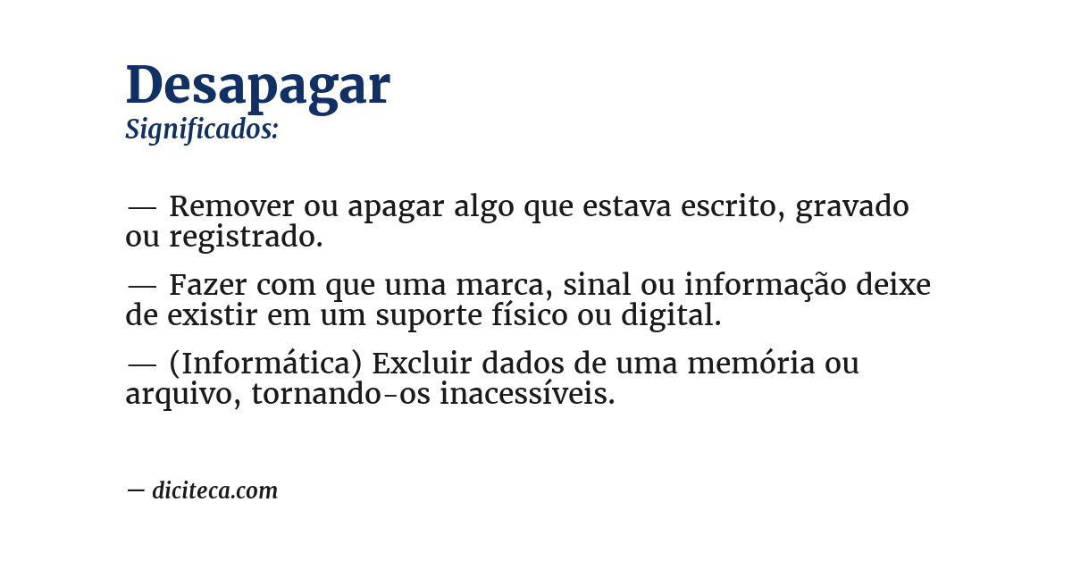 Significado de desapagar