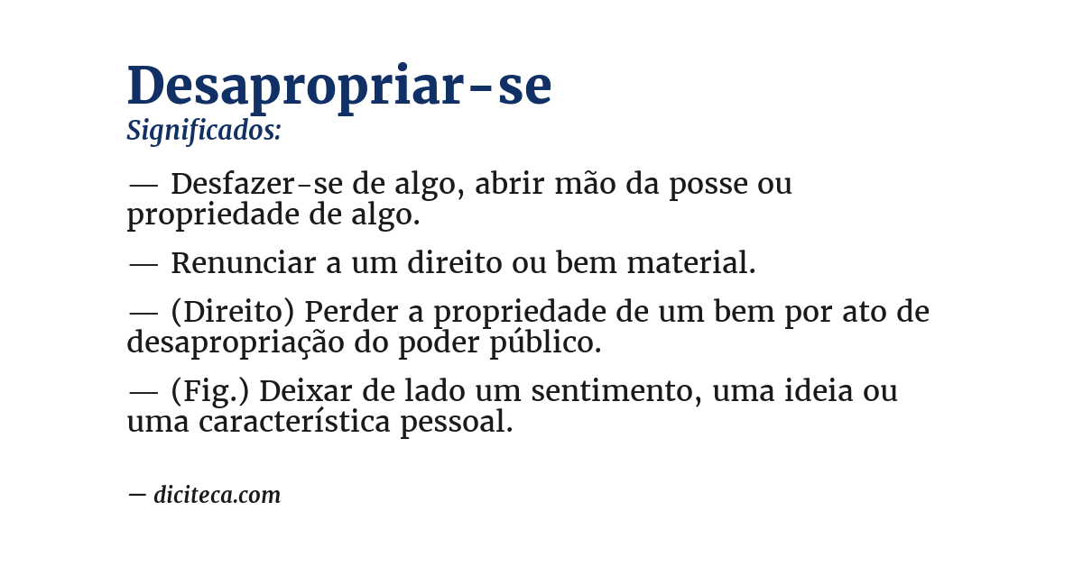 Significado de desapropriar-se